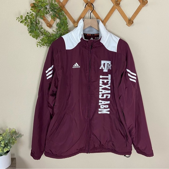 adidas Other - ADIDAS | Climaproof Scorch Maroon Texas A&M Aggies Full Zip Jacket Size Medium